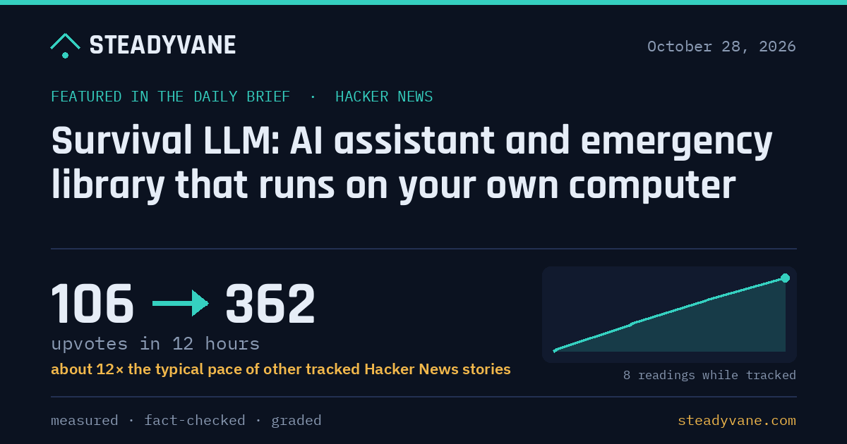 Survival LLM is a free offline AI assistant with an emergency library that runs on your own computer